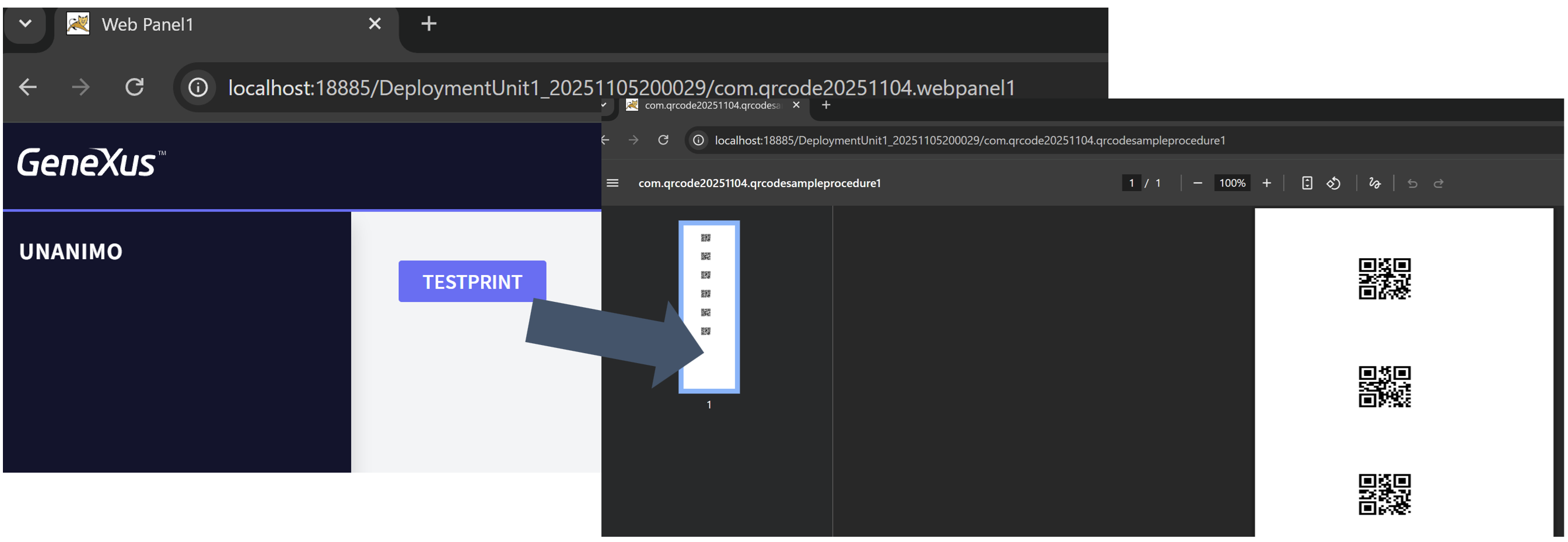 Agiler QRCode Generator 実行結果（QRコード生成画面）